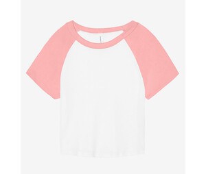 Bella+Canvas BE1201 - WOMEN'S MICRO RIB RAGLAN BABY TEE Weiß / Pink