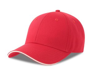 ATLANTIS HEADWEAR AT291 - Casquette 6 pans visière sandwich Rouge