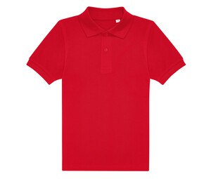 B&C BCK424 - Kurzärmeliges Poloshirt aus feinem Piqué Rot